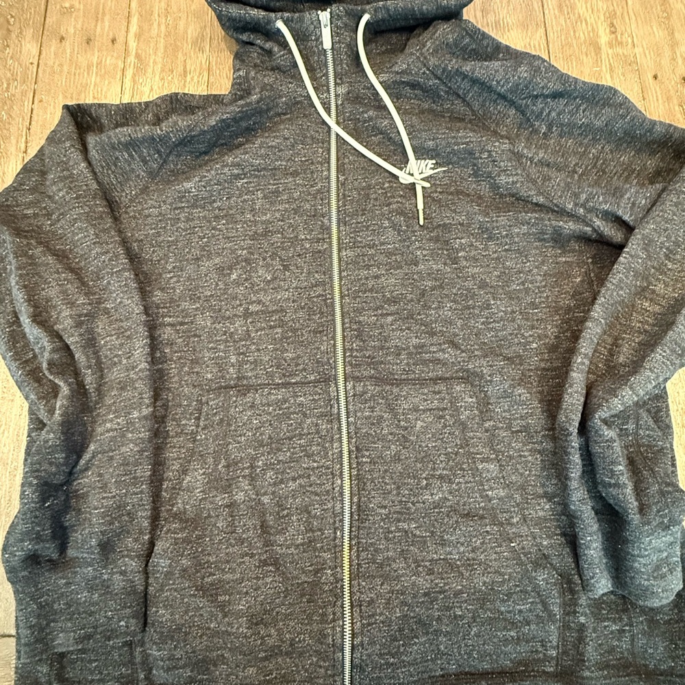 Nike Men's Charcoal Zip-Up Hoodie